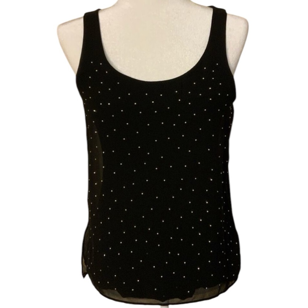 Express Black Sleeveless Flowy Top w/Silver Rhinestones - Size S!!